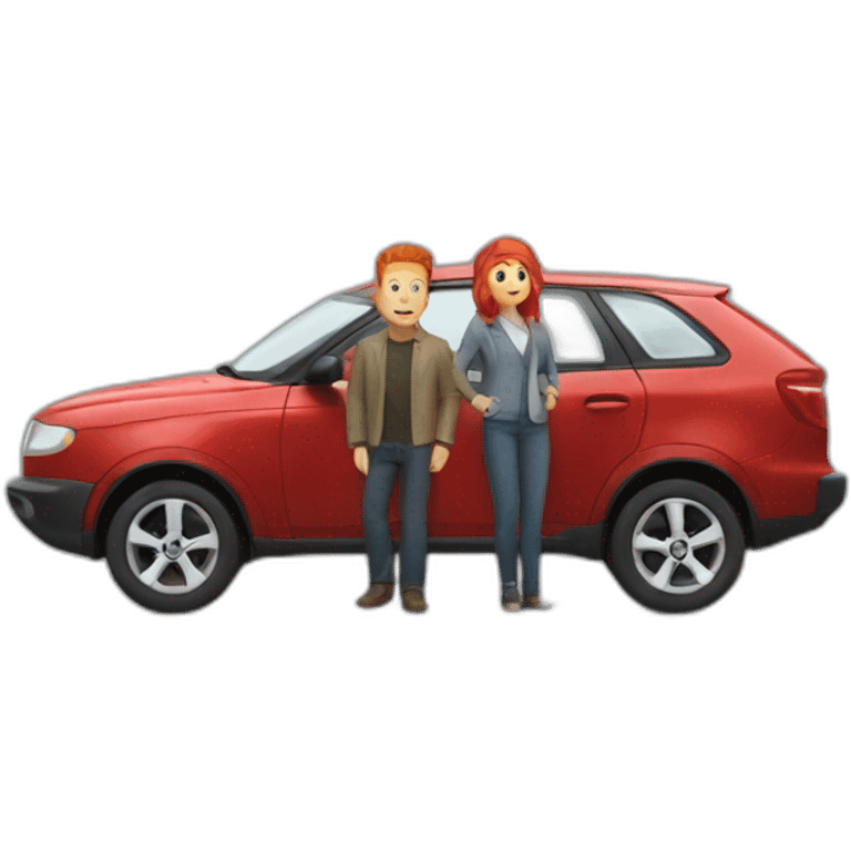 Car with a man with red hair emoji