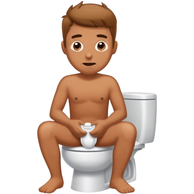 Man on toilet taking poop emoji