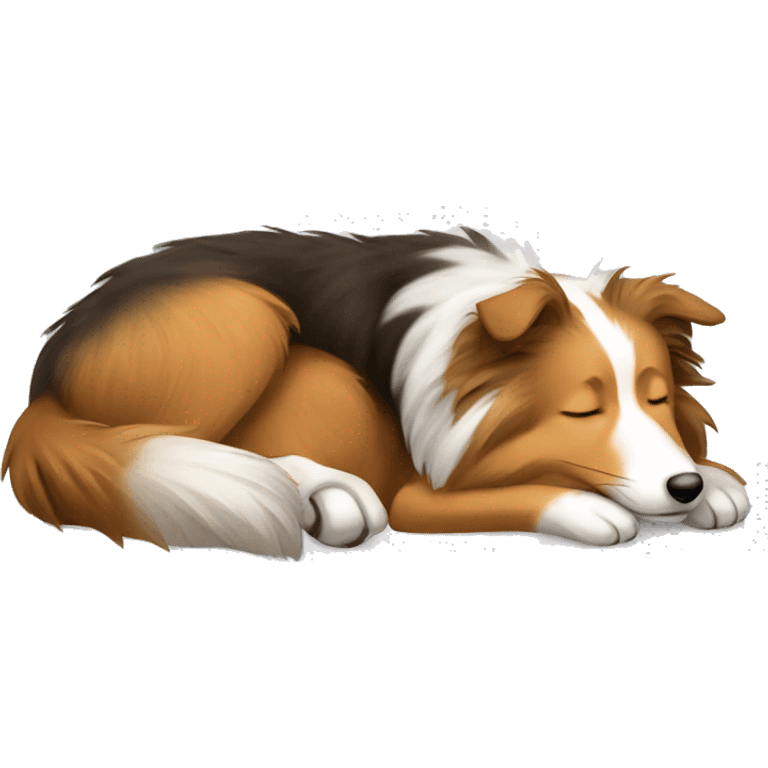 sleeping shetland sheepdog emoji