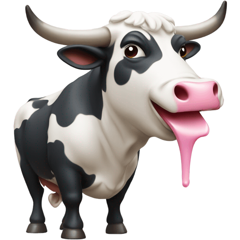 Bull eating yogurt emoji