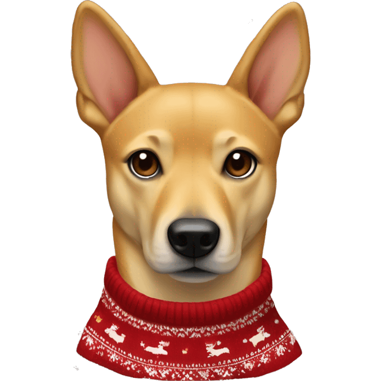 Carolina dog in Christmas sweater emoji