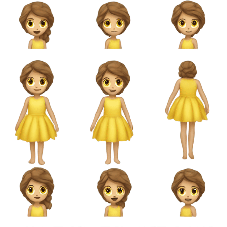 Yellow dress Caucasian brown haired fairy  emoji