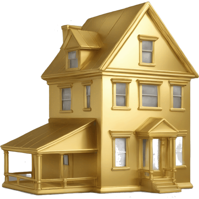 Stunning solid gold simple house emoji