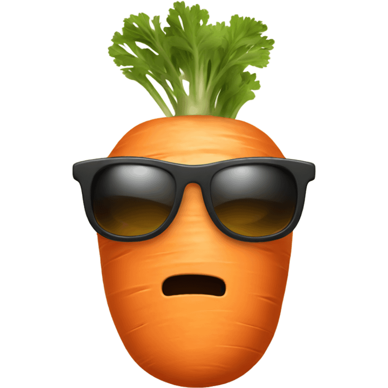 A carrot with a face wearing a jumper and shades emoji