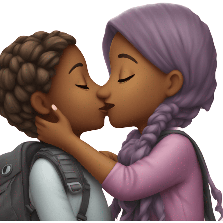 girl kissing girl emoji