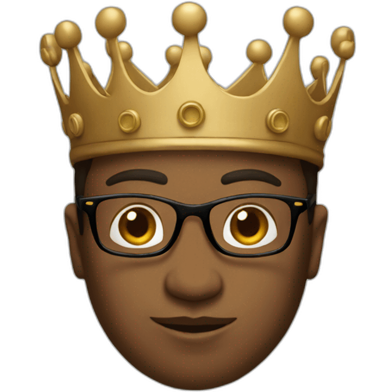 brown skinned coder with glasses and a crown emoji