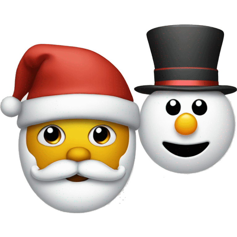 Santa mixed with snowman emoji