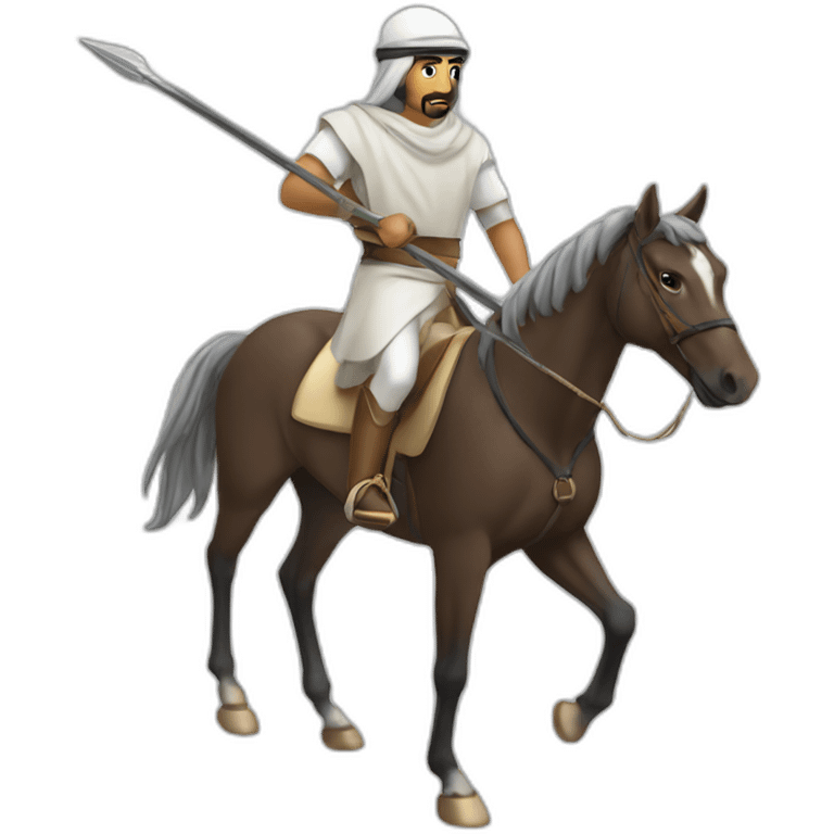 Arab horse rider with spear emoji