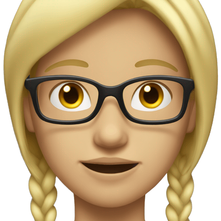 a blond girl with glasses who do muscu emoji