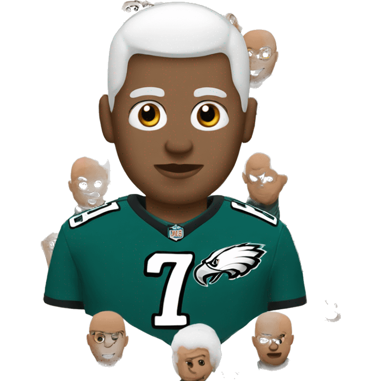 Eagles fan with no hair emoji