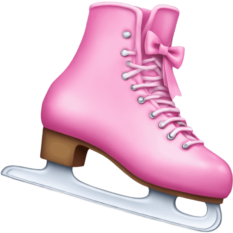 Pink ice skating boot with a bow  emoji