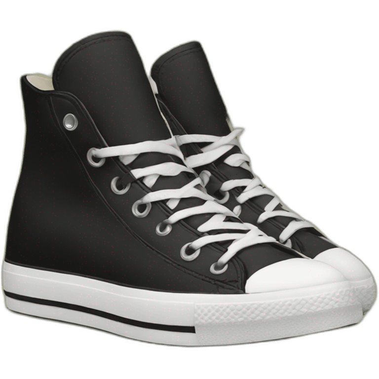 Black plateform converse emoji