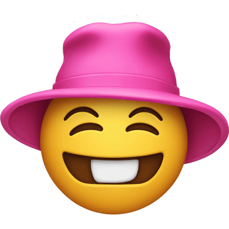 Smiley face with pink hat emoji