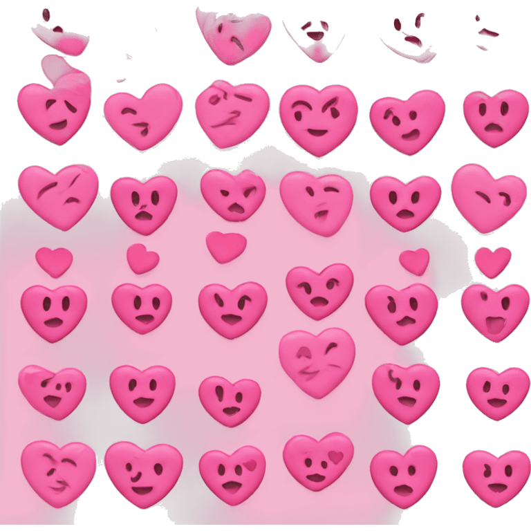 Kissy face with pink hearts around it emoji