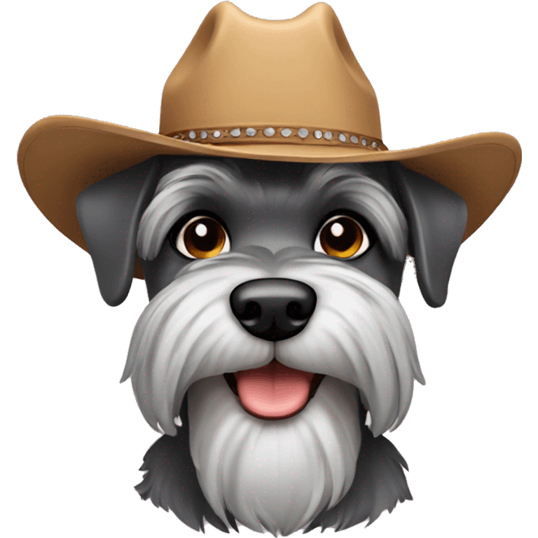 schnauzer wearing cowboy hat  emoji