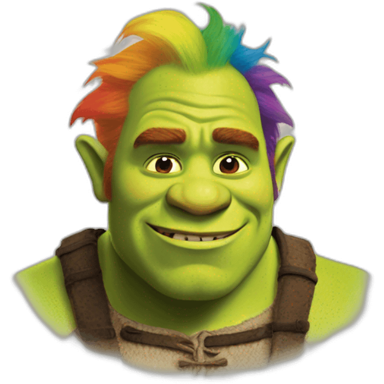 Rainbow shrek emoji