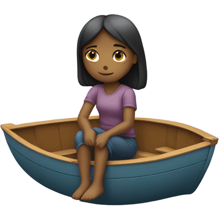 girl riding alone in a boat  emoji