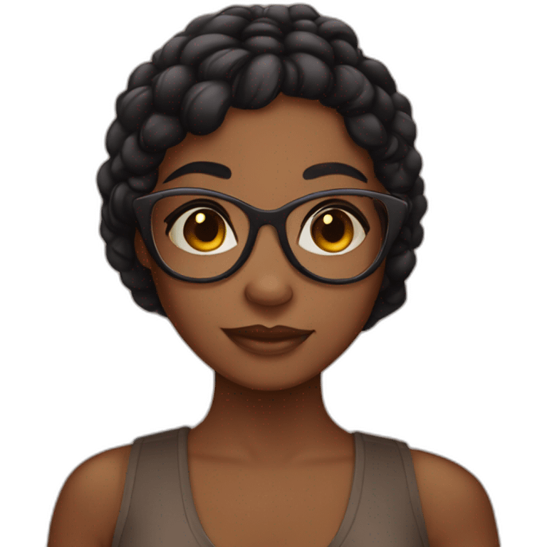 Brown girl with bindi and glasses emoji