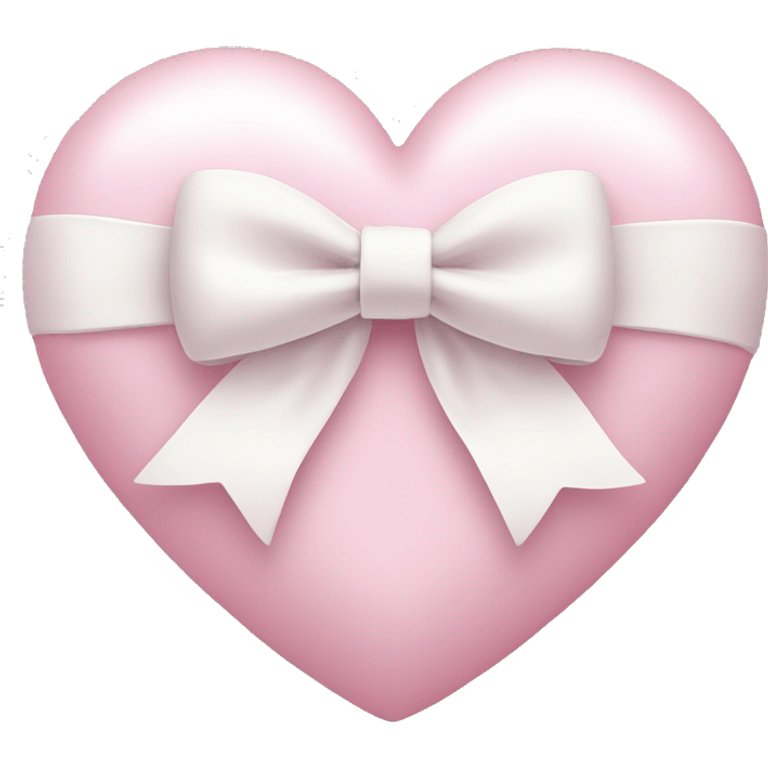 Pastel pink heart with white bow emoji