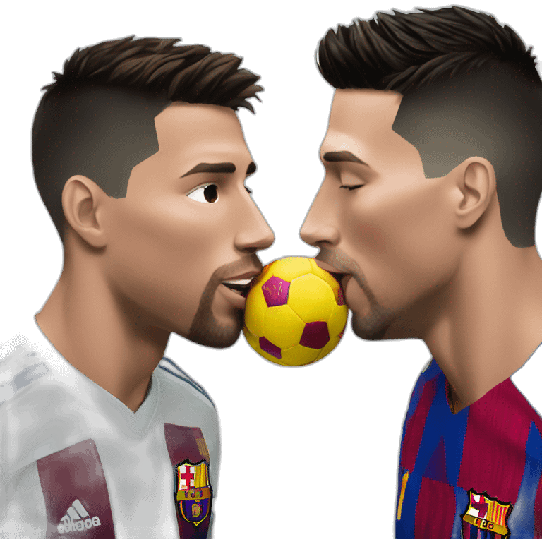 Ronaldo kissing messi emoji