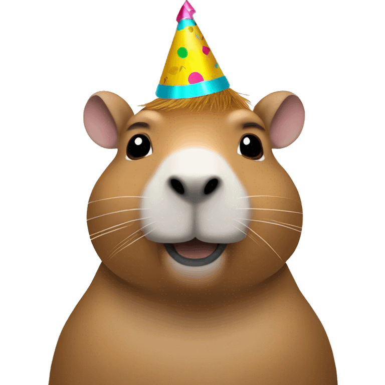 A capybara with party hat emoji