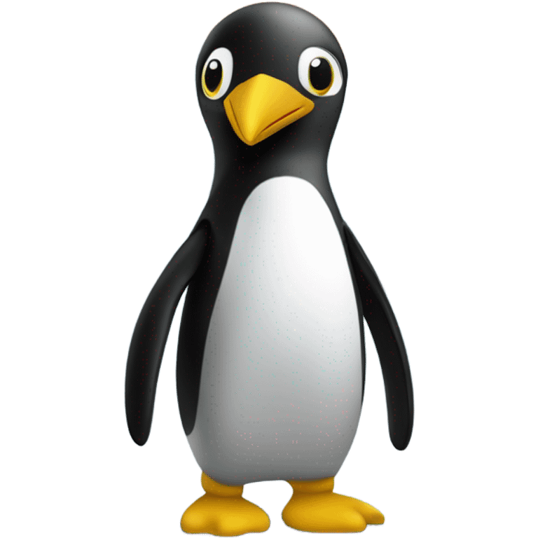 Pingu in Antarctica with yellow captions underneath him that say [noots internally] emoji