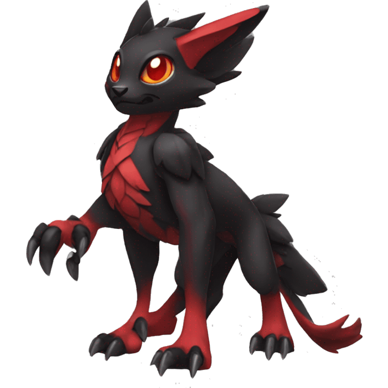 cool edgy black red animal hybrid Fakemon full body emoji