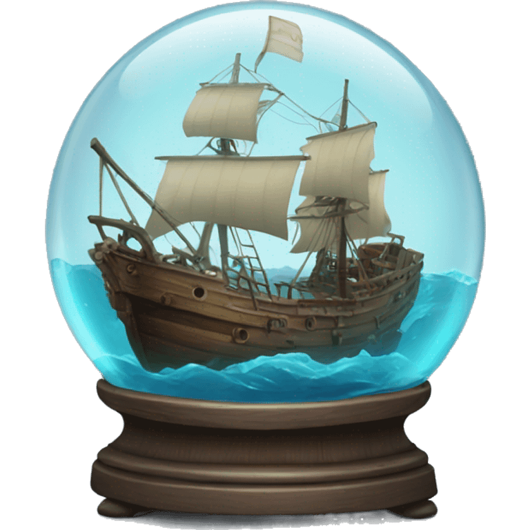 Shipwreck in crystal ball emoji