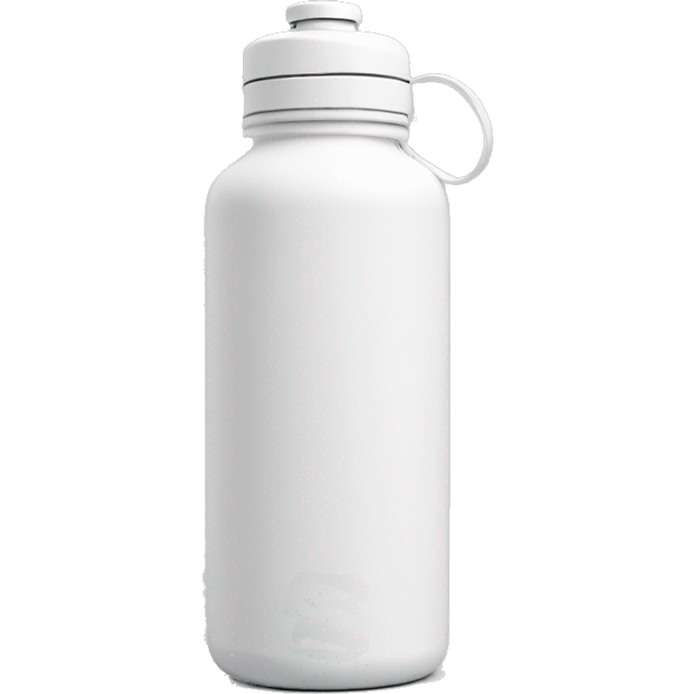 white water bottle with white lid, white handle strap emoji