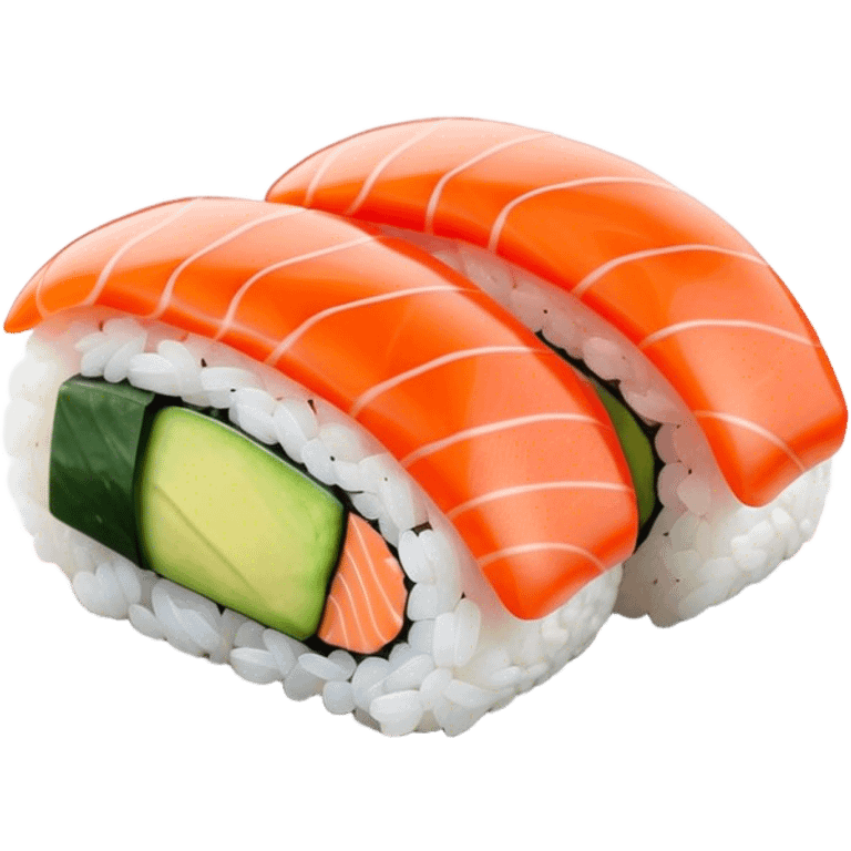 Sushi Cinematic Realistic Sushi Dish Emoji, depicted as one or two artfully arranged pieces of fresh sushi, rendered with delicate textures and subtle, natural lighting that highlights its refined simplicity. emoji