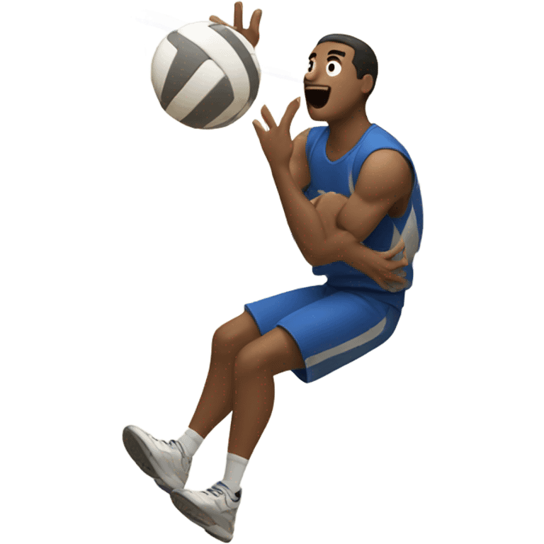 Guy spiking a volleyball emoji