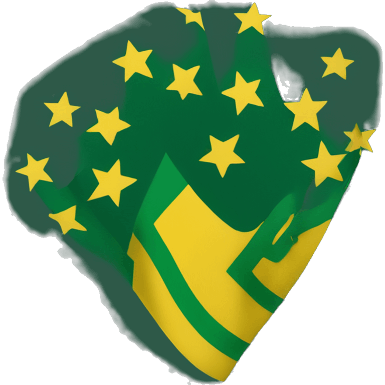 circassian flag with dark green background with 3 yellow arrows and 12 yellow stars emoji