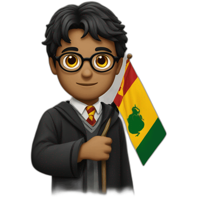 Harry Potter holds a  Sri lankan flag emoji