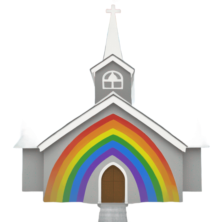 rainbow emoji behind church  emoji