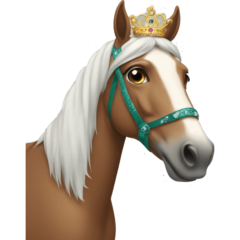 Horse wearing a tiara emoji