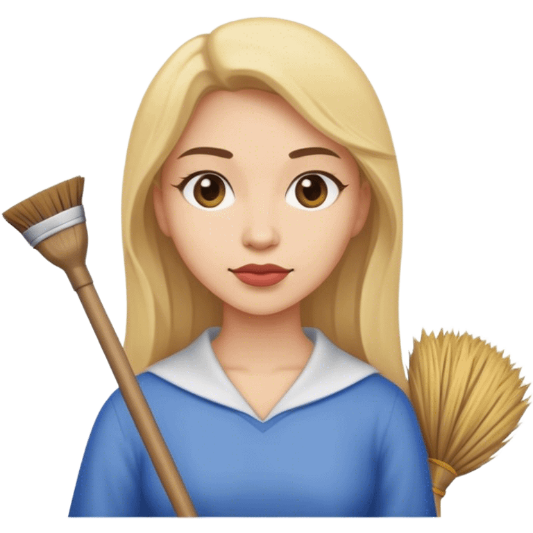 woman with a broom emoji