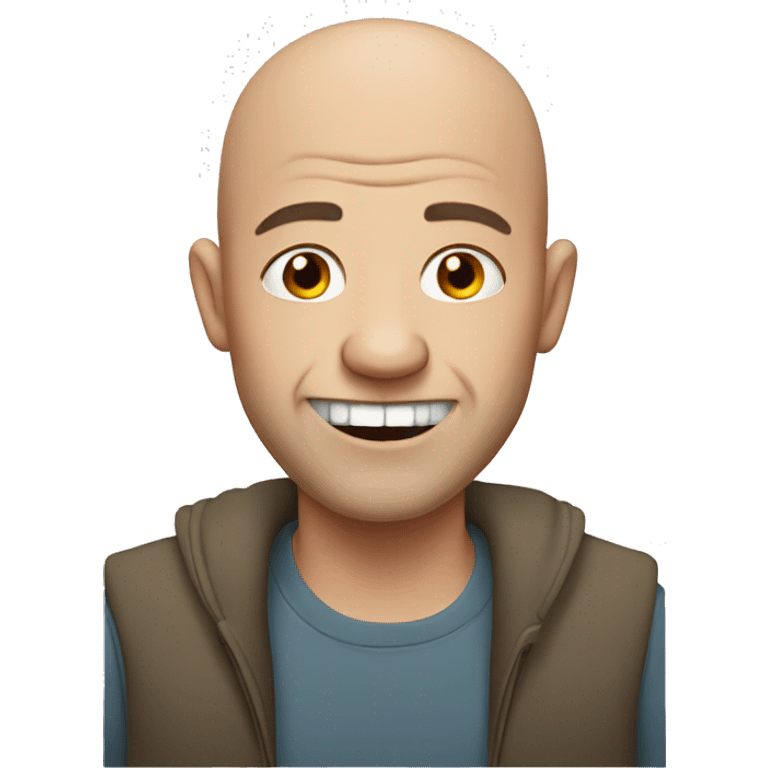 Ugly bald man with big teeth emoji