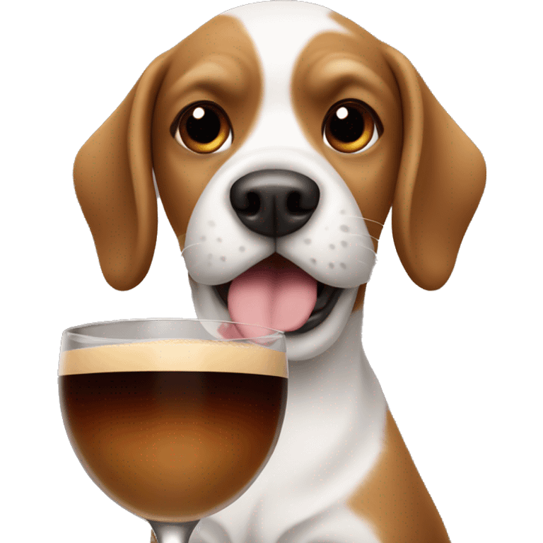 Dog holding an espresso martini  emoji