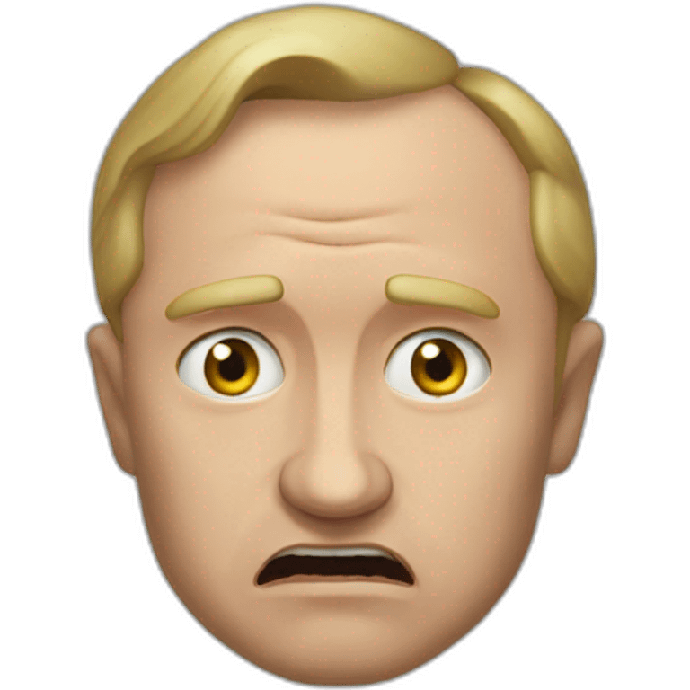 Vladimir poutine being scared by ukraine emoji