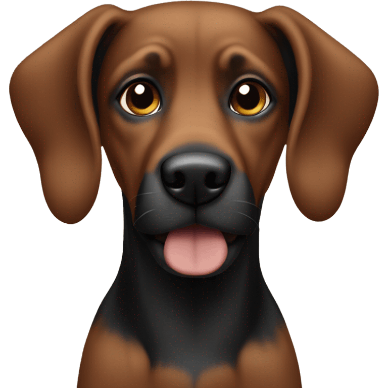 Brown and black dog with floppy ears emoji