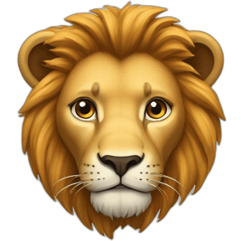 Lion sur un ours emoji