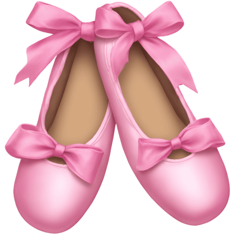 ballet shoes with a bow in pink emoji