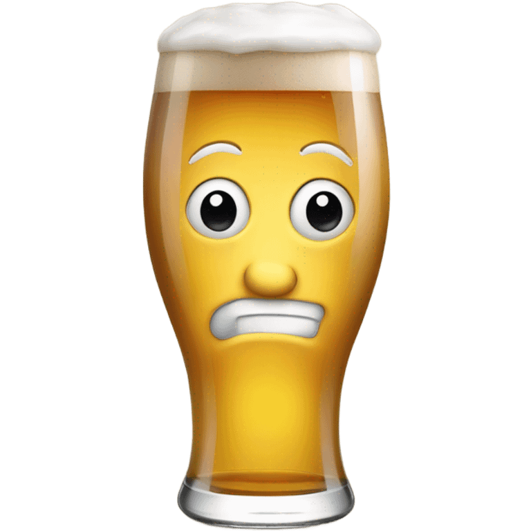 Bière avec un visage saoule  emoji