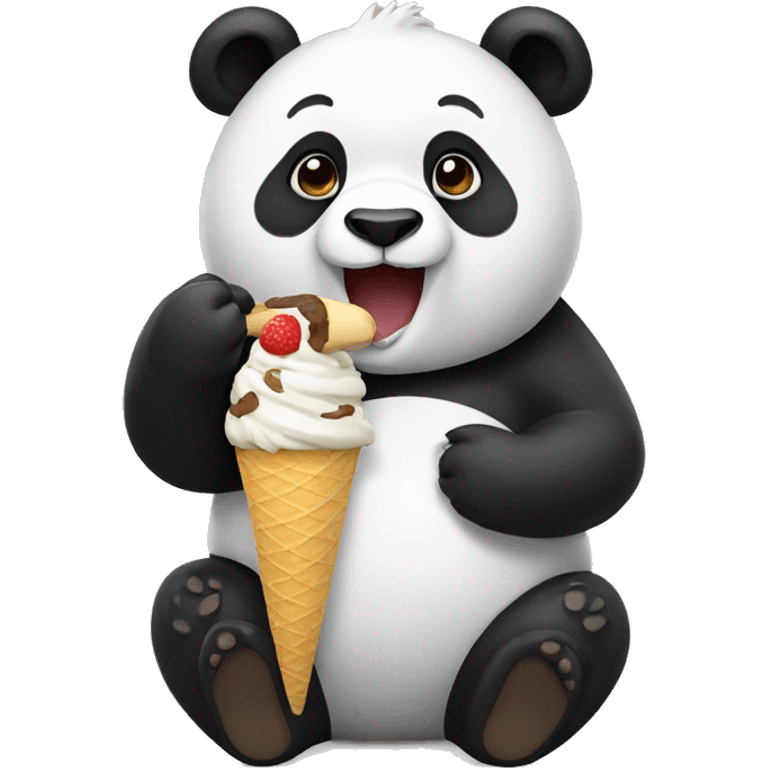 Panda eating ice cream emoji