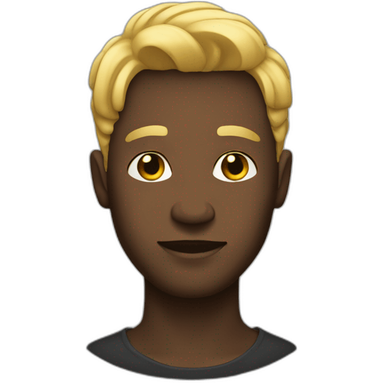 A black man with blond and silky hair emoji