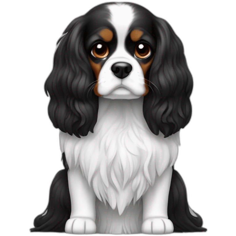 cavelier King Charles black and white emoji