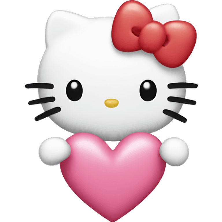 Hello kitty with hearts emoji