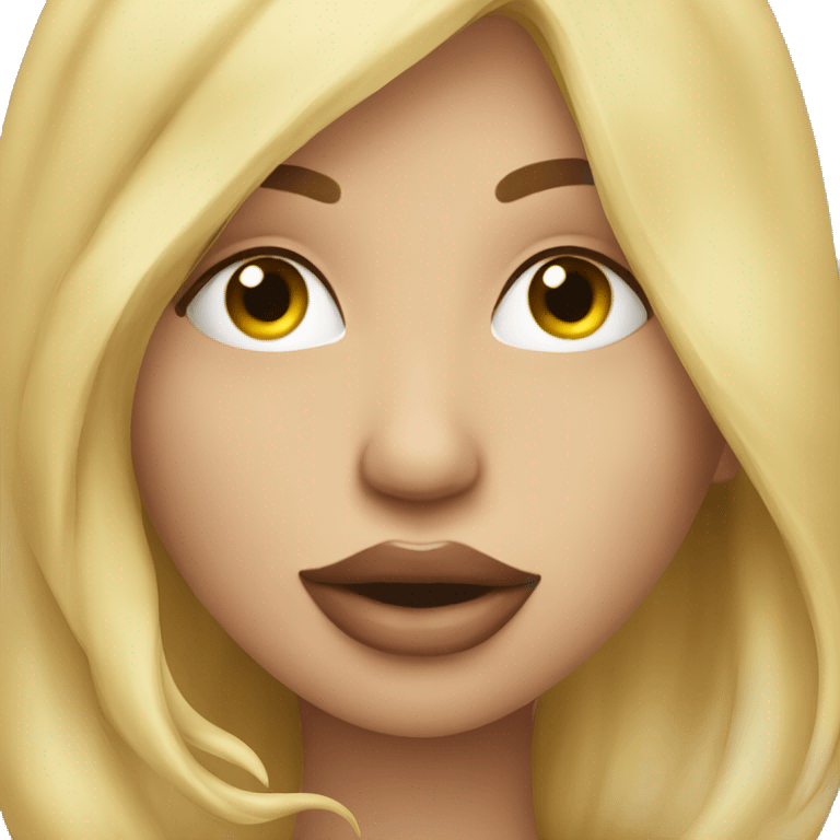 Kissing blond emoji