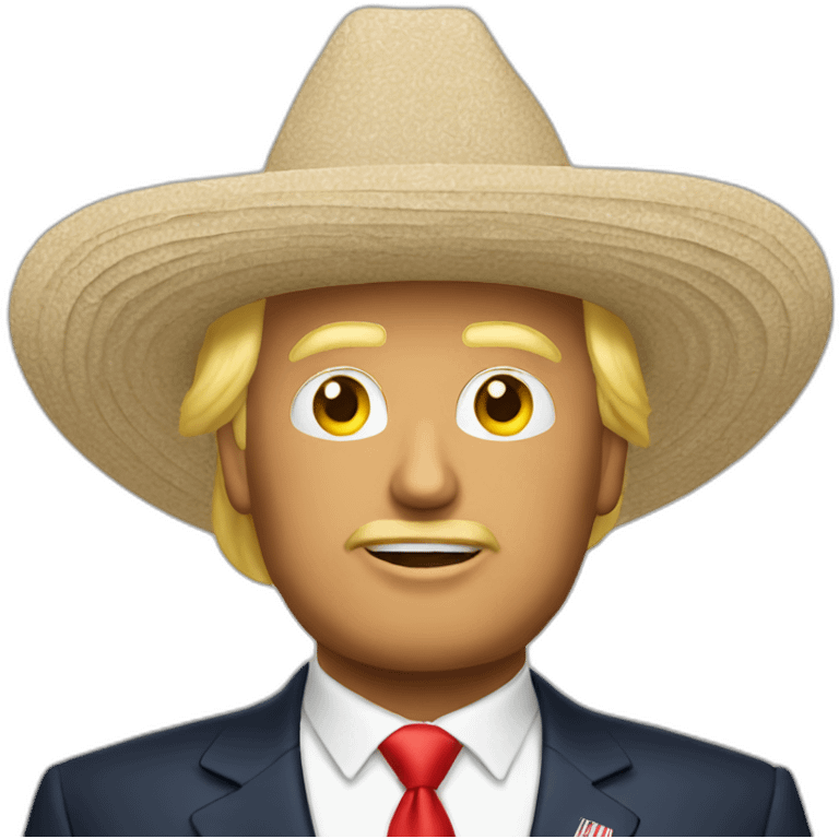 Trump avec un chapeau mexicain emoji