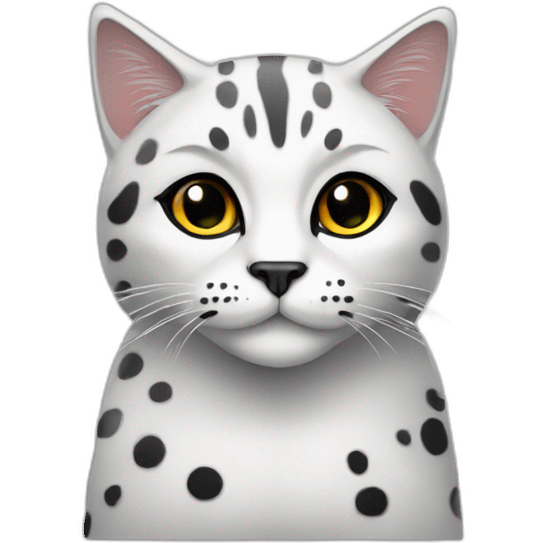 Big white tomcat with black spots emoji